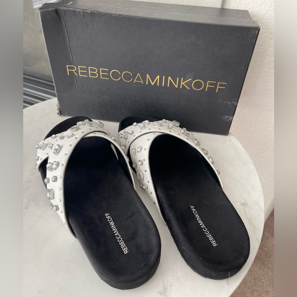 Rebecca Minkoff New Theo Jewels Leather Slide Size 10M and 9.5